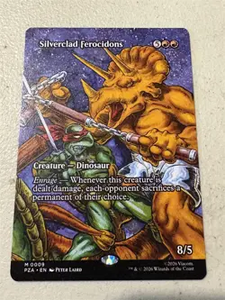 mtg borderless Silverclad Ferocidons, Teenage Mutant Ninja Turtles PZA card - Image 1