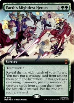 Earth's Mightiest Heroes (FOIL + Extended Art) 413 Marvel Super Heroes MTG NM - Image 1