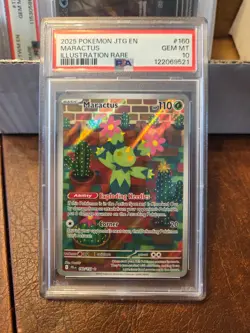 2025 POKEMON JTG EN-JOURNEY TOGETHER #160 MARACTUS ILLUSTRATION RARE, PSA 10 - Image 1