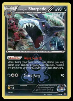 Pokemon Cards Team Aqua's Sharpedo 21/34 Double Crisis Holo Rare LP *2 - Image 1