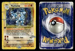 Machamp 8/102 1st Edition Holo Rare Base Set Pokemon Card DAMAGED DESTROYED - Image 1