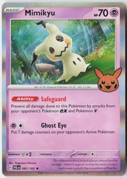 Mimikyu 097/193 Holo Rare Trick or Trade BOOster 2023 Pokemon Holo Near Mint - Image 1