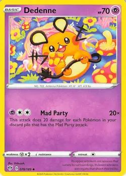 Dedenne 078/189 Uncommon Darkness Ablaze Pokemon Near Mint - Image 1