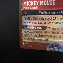 Disney Cruise Line Lorcana TCG Mickey Mouse Pirate Captain Foil Promo 13/P3 - Image 5
