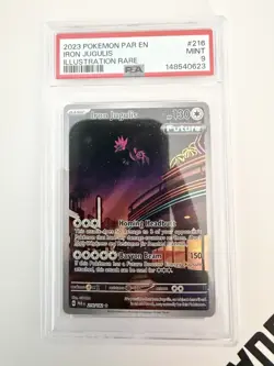Pokemon 2023 SV04 Paradox Rift Iron Jugulis 216/182 Illustration Rare Holo PSA 9 - Image 1
