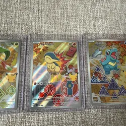 Pokemon TCG First Partner Illustration Collection Series 2 Johto Starters Set #2 - Image 3