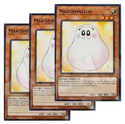 Yugioh - Marshmallon x 3 - NM - Plus Free Holographic Card - Image 1
