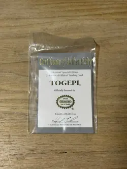 Pokemon Togepi 23 Karat Gold Plated Trading Card with Sealed COA - Burger King - Image 2