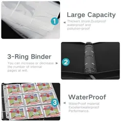 Trading Card Binder with Sleeves 9 Pocket Premium 720 Double Sided Pocket PU ... - Image 4