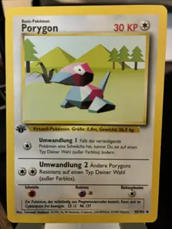 Pokemon TCG Porygon Base Set 39/102 Regular 1st Edition Uncommon German Card - Image 1