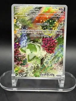 Pokemon TCG Sprigatito Sv02 Paldea Evolved Rare Holo Card #196/193 Illustration - Image 3