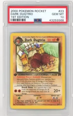 PSA 10 GEM MINT Dark Dugtrio 23/82 RARE Team Rocket 1ST EDITION Pokemon Card - Image 1