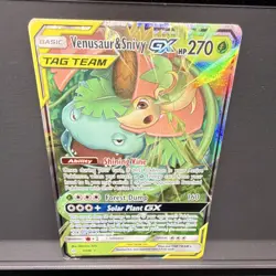 Pokemon TCG Venusaur Snivy GX Holo Card 1/236 Sm-Cosmic Eclipse - Image 1