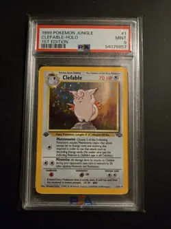 Clefable 1st Edition Jungle #1 Graded PSA 9 Vintage Pokemon Holo Rare - Image 1