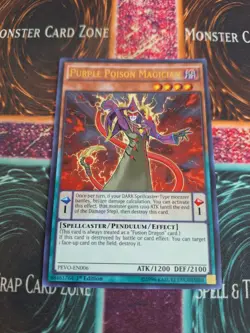 Yu-Gi-Oh! Purple Poison Magician PEVO-EN006 Ultra Rare 1st Edition Near Mint - Image 1
