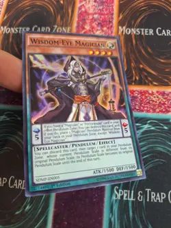 Yugioh Wisdom-Eyes Magician SDMP-EN005 Super Rare 1st Edition Near Mint - Image 2