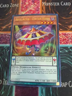 Yugioh Abyss Actor - Curtain Raiser BLLR-EN012 Ultra Rare 1st Edition Near Mint - Image 1