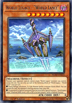 World Legacy - "World Lance" FLOD-EN018 Yu-Gi-Oh! Card Light Play 1st Edition - Image 1