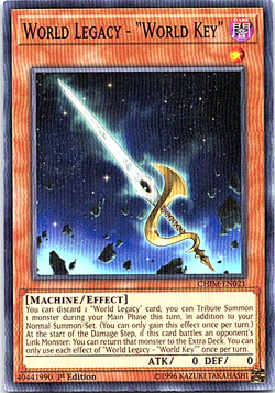 World Legacy - "World Key" CHIM-EN021 Yu-Gi-Oh! Card Light Play 1st Edition - Image 1