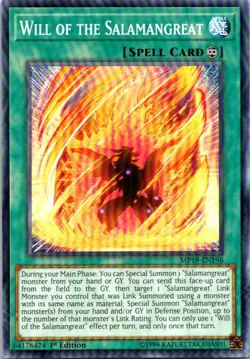 Will Of The Salamangreat MP19-EN196 Yu-Gi-Oh! Card Light Play 1st Edition - Image 1