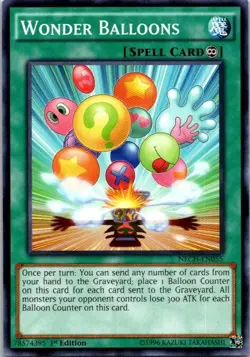 Wonder Balloons NECH-EN055 Yu-Gi-Oh! Card Light Play 1st Edition - Image 1