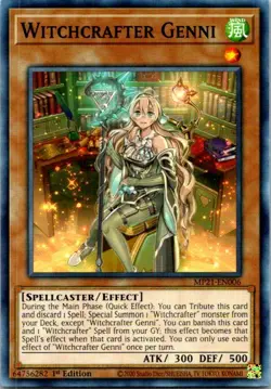 Witchcrafter Genni MP21-EN006 Yu-Gi-Oh! Card NM 1st Edition - Image 1