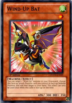 Wind-Up Bat PHSW-EN025 Yu-Gi-Oh! Card Light Play 1st Edition - Image 1