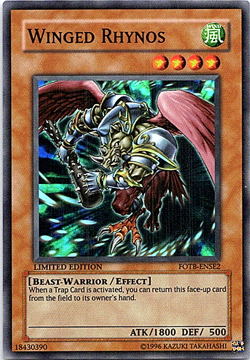Winged Rhynos FOTB-ENSE2 Yu-Gi-Oh! Card Light Play Limited Edition - Image 1