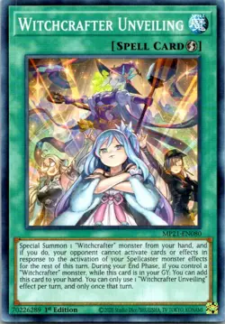 Witchcrafter Unveiling MP21-EN080 Yu-Gi-Oh! Card NM 1st Edition - Image 1