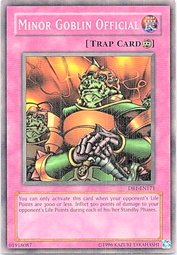 Minor Goblin Official DB1-EN171 Yu-Gi-Oh! Card Light Play Unlimited - Image 1