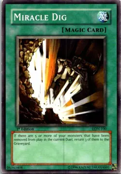 Miracle Dig LON-100 Yu-Gi-Oh! Card Light Play 1st Edition - Image 1