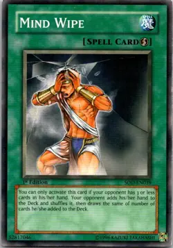 Mind Wipe SOD-EN039 Yu-Gi-Oh! Card Light Play 1st Edition - Image 1