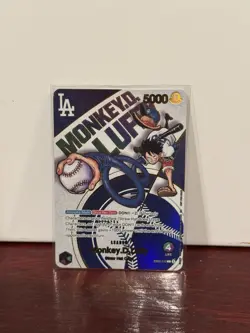CUSTOM Proxy One Piece TCG Monkey.D.Luffy La Dodgers Card EBO2-010 - Image 1