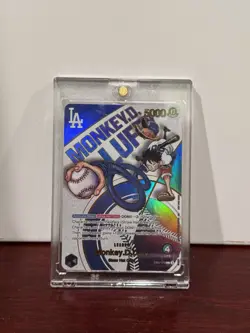 CUSTOM Proxy One Piece TCG Monkey.D.Luffy La Dodgers Card EBO2-010 - Image 2