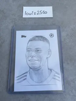 Kylian Mbappe 1/1 One Of One Sketch Card From Topps UCC 2025-2026 Artist Auto - Image 4