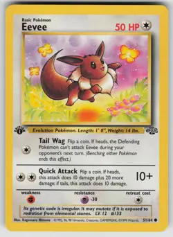 Eevee 51/64 Common Jungle Pokemon 1st Edition Near Mint - Image 1