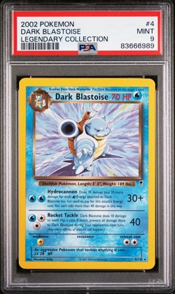 RARE Pokemon PSA 9 MINT Dark Blastoise 2002 Legendary Collection #4/110 VINTAGE - Image 1