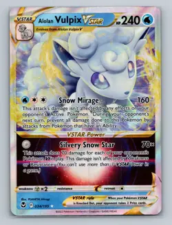 Pokemon SWSH12: Silver Tempest #034/195 Alolan Vulpix VSTAR - Image 1