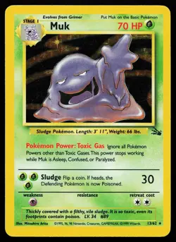 Muk 13/62 Unlimited Holo Rare Fossil Pokemon Card - Image 1