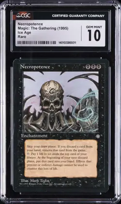 1995 MTG ICE AGE NECROPOTENCE CGC 10 GEM MINT - Image 1