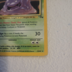 Pokemon Card - Muk Fossil 13/62 1999 Rare Holo - Image 4