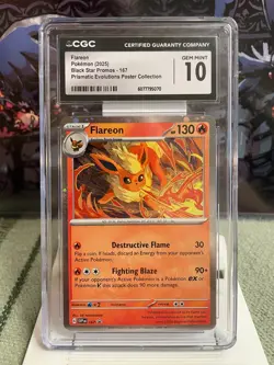 Flareon Black Star Promo-167 Pokemon 2025 Prismatic Evolutions-CGC 10 GEM MINT - Image 1