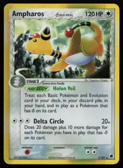 Ampharos 1/101 Holo Rare Dragon Frontiers Pokemon English NM - Image 1