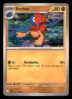 Archen 050/086 Uncommon White Flare Pokemon Near Mint - Image 1
