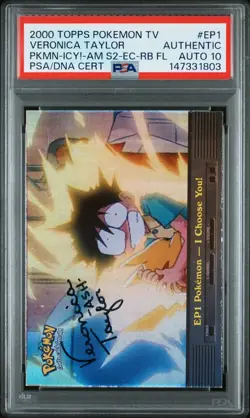 Pokemon Topps TV Holo I Choose You! EP1 PSA Authentic Veronica Taylor AUTO 10 - Image 4