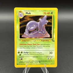 Pokemon TCG Muk Fossil Set #13/62 Holo Rare MP/HP - Image 1