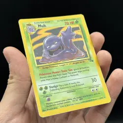 Pokemon TCG Muk Fossil Set #13/62 Holo Rare MP/HP - Image 3