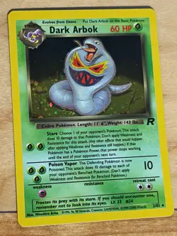 Pokemon TCG Team Rocket Dark Arbok 2/82 Holo Rare Unlimited English 1999 60 HP - Image 1