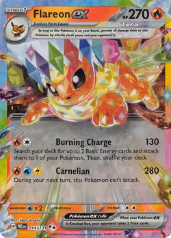 Flareon ex 014/131 Holo Double Rare Prismatic Evolutions Pokemon Near Mint - Image 1