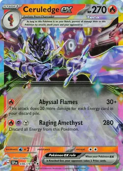 Ceruledge ex 036/191 Double Rare Surging Sparks Pokemon Holo Near Mint - Image 1